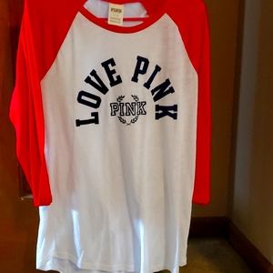 NWOT PINK Baseball Tee-L